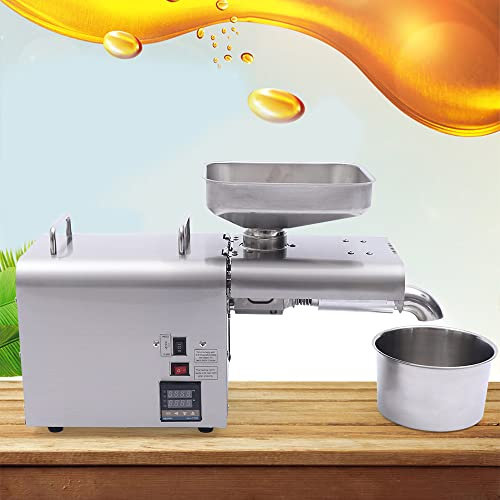Automatisch Elektrische Ölpresse Edelstahl Elektrisch Ölmühle Temperaturkontroll Ölpresse Für Flachs Erdnuss Castor Hanf Perilla Samen Canola Sesam 7 kg/h 750W 220v