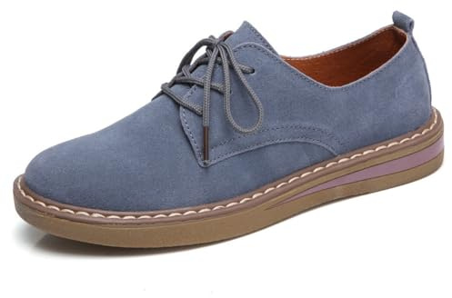 Mocasines Simples de Mujer con Cordones para Mujer Zapatos Planos Casuales
