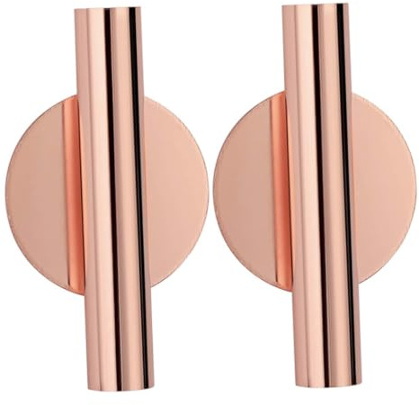 Naisicatar 2pcs Wandvasen Rohr Metallvasen Hängende getrocknete Blumenanzeige Metallhalter Nicht NUTZT, Löcher Trocknungspflanze Wanddekoration für Veranda Büro (Roségold)