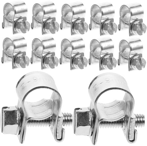 Healeved 25pcs Stainless Steel Hose Clamp Kit Small Hose Clamps for Automotive Fuel Injection