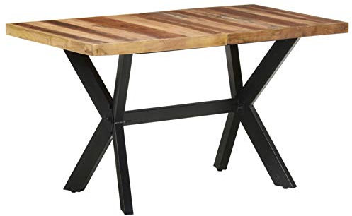 Gecheer Esstisch Industriestil Küchentisch Esszimmertisch Speisetisch Tisch Esszimmer Küche Couchtisch mit Palisander-Finish,Beistelltisch Wohnzimmertisch Sofatisch Kaffeetisch,Massives Akazien