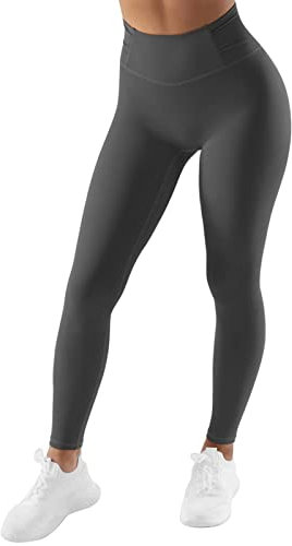 Damen-Kompressionsstrumpfhose, klassisch, beste Yogahose für Damen, Bauchkontrolle, Leggings, gerüscht, einfarbig, aktive Hose, hohe Taille, Komfort, Po-Heben, Oberbekleidung, grau, XXL
