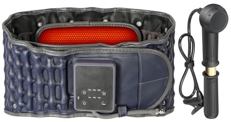 Fascia Riscaldante Lombare con Cuscinetto Termico, Cintura Gonfiabile di Supporto per Decompressione Vertebrale e Sollievo dal Dolore, Ideale per Sciatica e Lombalgia, Adatta a Donne e Uomini