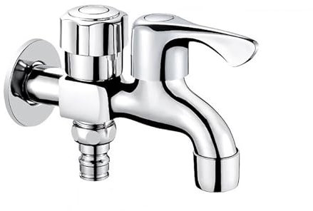 Wasserhahn Garten Galvanisiertes Kupfer Waschmaschine Badezimmer Mopp Pool Single Silber Wasserhahn