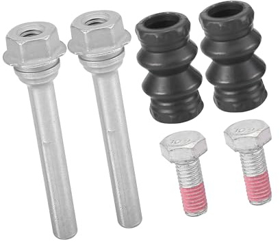 A ABSOPRO 1 Set Car Rear Brake Caliper Slider Pin Metal Silver Tone Black Durable Material Item Replacement