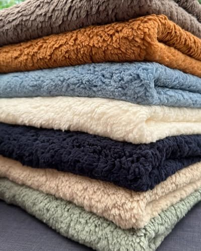Tissu Fausse Fourrure Sherpa Teddy Oeko-Tex® - au Mètre - Largeur 160cm 230g/m² (Beige Clair)