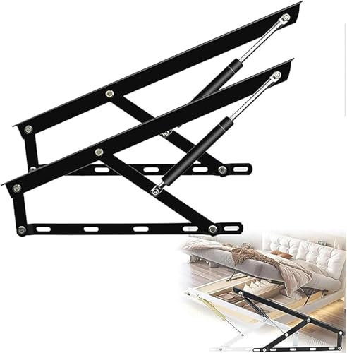 Klappbares Sofabett-Hebescharnier, pneumatischer Lagerbett-Hebemechanismus, Hochleistungs-Gasfeder-Bett-Lagerlift, hydraulische Stützstange für Tatami-Möbel-Hardware-Zubehör (schwarz, 80 cm)