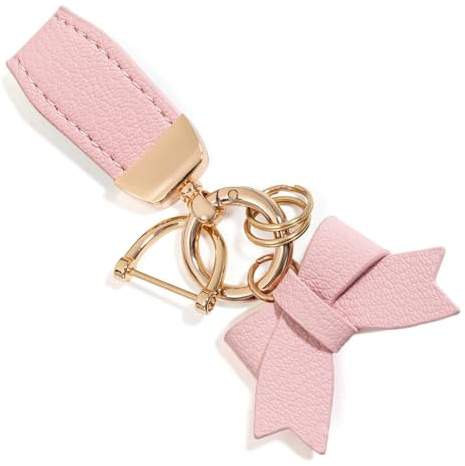 LARENNT PU-Leder Schlüsselanhänger mit Schleife | Schlüsselanhänger Auto & Schlüsselbund Organizer, Bag Charms Keychain, süße Taschenanhänger für Damen, inkl. Ringe, D-Ring