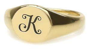 ANEMONE JEWELRY Jahrgang Buchstaben Siegelring - 14k Gold Personalisierter Schmuck - Niedliche Frauen Ring - Geschenk für Sie