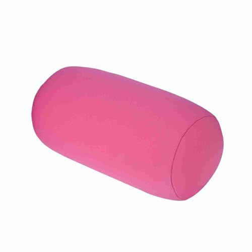 Mtlavis Nackenrolle mit Mikroperlen Weiches Stützkissen für Reise, Zuhause & Büro Rosa Polyester Bezug mit dehnbaren Schaumstoffperlen Ideal Rückenkissen, Schlafkissen & Reisekissen für lang anhalten