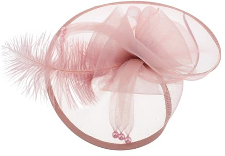 HONITANO Fascinator Bandeau Plume Élégant avec Nœud et Perles pour Femmes Accessoire et Polyvalent pour Mariage Cocktail Cérémonie et Tea Party Style Chic