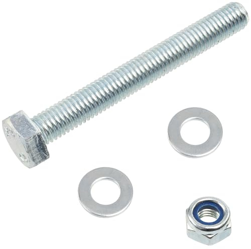 AERZETIX - Set di 10 bulloni a testa esagonale M10x80 mm + 20 rondelle + 10 dadi esagonali autobloccanti M10 per montaggio fai da te e fissaggio leggero | acciaio