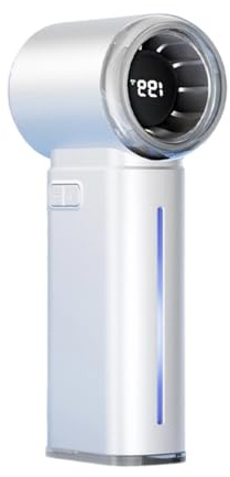 Rudiaoa Ventilateur brumisateur portable à 199 vitesses - Écran numérique rechargeable - Refroidissement à piles - Pour activités intérieures et extérieures