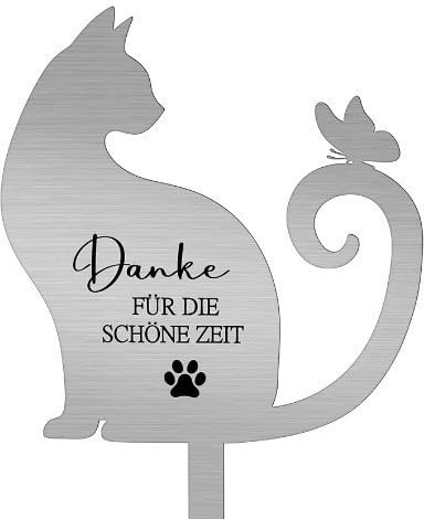 Silent-Qiaoyou Piquet de Pierre Tombale pour Animal de Compagnie Plaque Commémorative en Métal avec Gravure Plaque Funéraire Imperméable Cadeau pour Propriétaire de Chat Chien