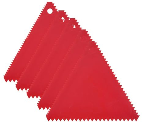 Pugermering 5 Teiliges Leimverteiler Set, Zahnspachtel, Verteiler für Hartholzböden, Wiederverwendbarer Zahnleisten Leimverteiler, Farbverteiler für Füllstoffe, Dreieck