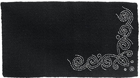 Tough 1 Designer Dots Wool Saddle Blanket, 34x38, Black