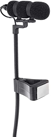 Pronomic Set MCM-100P Micrófono de Clip con Soporte (Micrófono de Condensador, Cuello de Cisne, Soporte para Piano, acordeón, etc., alimentación Phantom, Adaptador XLR, Estuche) Negro