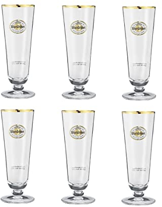WARSTEINER MN 374 1262 - Vaso de cerveza (5 unidades, 0,3 L, borde dorado)