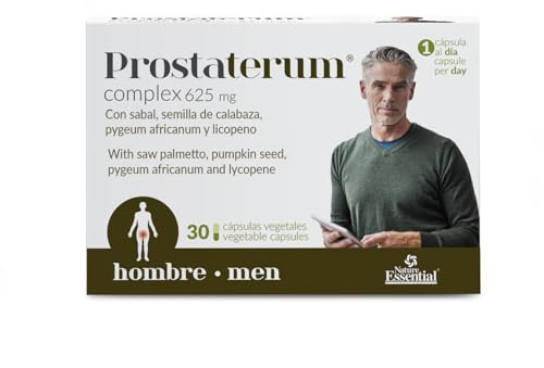 Nature Essential | Prostaterum Complex | 625 mg | Con sabal, semilla de calabaza, pygeum africanum y licopeno | 30 capsulas vegetales