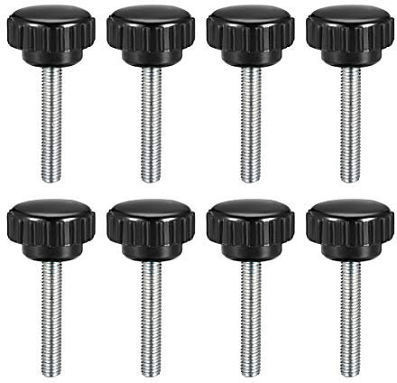 uxcell M5 x 30mm Male Thread Knurled Clamp Knobs Grip Thumb Screw on Type Round Head 8 Pcs