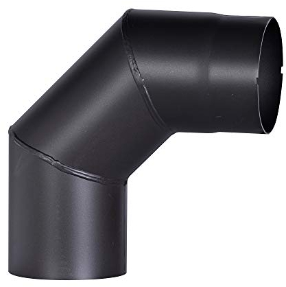 FIREFIX R120/BO Ofenrohrbogen aus 2 mm starken Stahl (Rauchrohr) in 120 mm Durchmesser, für Kaminöfen und Feuerstellen, Senotherm, schwarz, 90 Grad, ohne Reinigungstür
