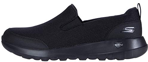 Skechers Men's GO Walk MAX CLINCHED Sneaker, Black Textile/Black Trim, 12 UK