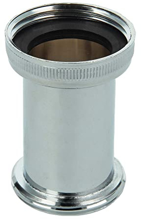 tecuro Siphon Distanzstück 1 1/4 Zoll Länge 53 mm für Rohrdurchmesser 32 mm, Messing verchromt