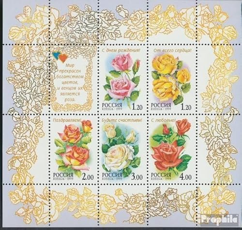 Prophila Collection Russie 734-738 Feuille Miniature (complète.Edition.) Neuf avec Gomme Originale ** MNH 1999 Rose sélections (Timbres pour Les collectionneurs) Plantes/Champignons