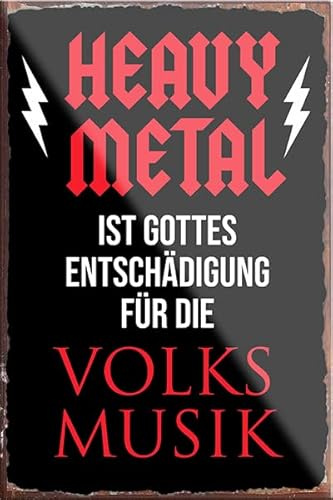 Magnet ''Heavy Metal'' 9x6cm Kühlschrankmagnet Lustige Sprüche Feier Vintage Retro Geburtstag Deko Party Überraschung Fan Musik Metall Rock Pop Klassik