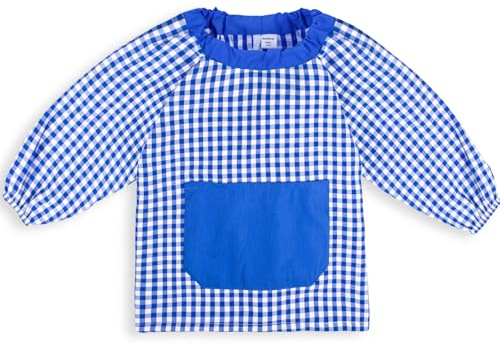 HOMYBABY® Babi Escolar Infantil Guarderia y Colegio - Bata Escolar Niño y Niña - Baby Escolar Infantil fácil de poner y quitar - Bolsillo y Puños Cerrados (Blue, 2-3 años / 98 cm)
