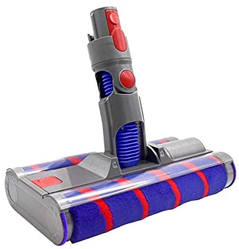 Trade-Shop Elektrische Doppel-Bürste/Turbobürste/Bodendüse/Parkettdüse mit 2 Softrollen für Dyson V7 V8 V10 V11 V15 / inkl. 360°-Gelenkrollen
