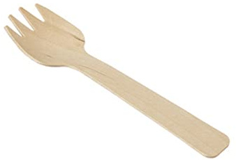Kleine Holz-Göffel aus Birkenholz, FSC-zertifiziert, 105 mm, 1000 Stück Ausgezeichnete Alternative zu Kunststoff-Göffel