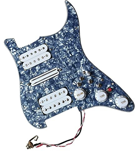 Vorverdrahtetes HSH-Gitarren-Schlagbrett Mit Mini-Humbucker-Tonabnehmern, Multifunktions-Schaltbrett, Verkabelt Und Geschweißt vorverdrahtetes Pickguard-Set (Color : 01)