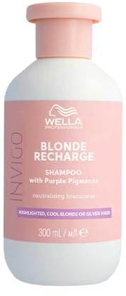 Wella Professionals INVIGO BLONDE RECHARGE Shampoo - Per capelli biondi - Protezione del colore - Shampoo viola, 300ml
