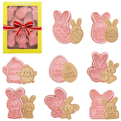 Ostern Ausstechformen Set, Ostern Plastik Keksform, Ausstecher Hase Ideales Ostergeschenk & für Osterplätzchen