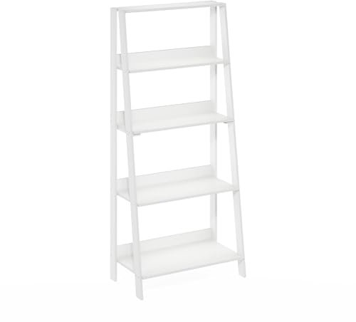 Furinno Libreria a scala, 5 ripiani, colore: bianco