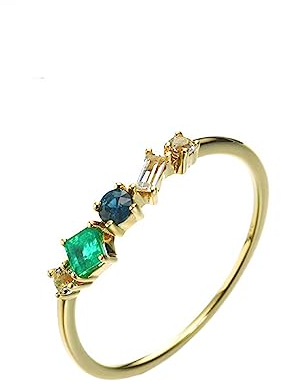 KnSam Gold 585 Ring Echtgold Schmuck, Solitärring mit Diamant Rundschliff, 14K Gold Diamantring Eheringe Pärchen Ringe für Damen, Gold, Gr.56