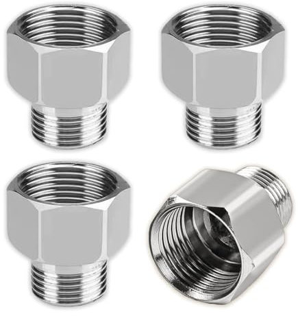 Reduzierstück 1/2 auf 3/8 Zoll, 4 Stück Muffennippel Edelstahl Gewindeadapter Gewindefitting Reduzierung 1/2 auf 3/8 AG/IG Reduzierung Nippelmuffe Muffennippe Reduziert für Rohrverbindungen