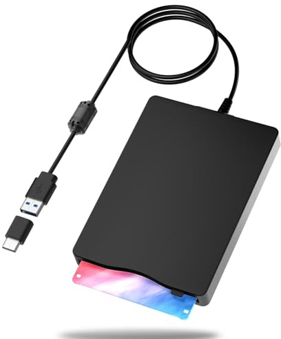 Yaeonku Floppy Disk Reader,External Floppy Drive, 3.5 USB &Type C Floppy Disk Reader Portable 1.44 MB FDD for PC, Laptop and Desktop Compatible with Windows 2000/XP/Vista/7/8/10/11