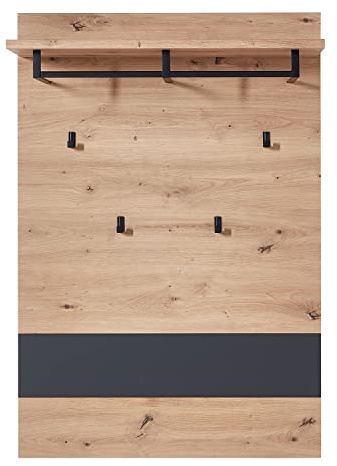 Möbel Jack Garderobenpaneel - Artisan Eiche Dekor - Graphitfarben - 80 x 118 cm