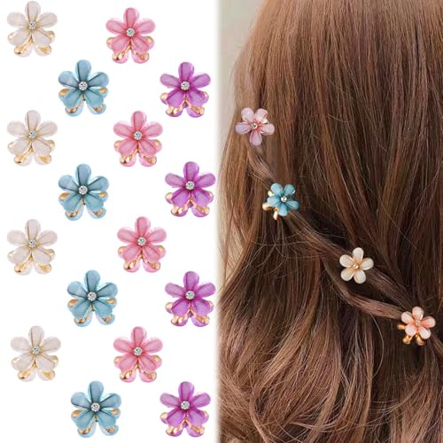 16 Mini-Haarspangen mit Strass, Mini-Haarspangen, Haarnadeln für die Braut, Haarschmuck für Blumen, Accessoires für Damen, für Partys, Hochzeiten