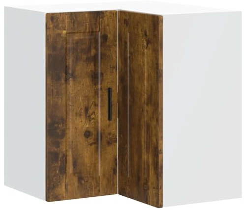 vidaXL Küchen-Eckhängeschrank Porto Räuchereiche Holzwerkstoff, Eckhängeschrank für Küche, Küche Wandschrank, Küchen-Eckschrank Hängend