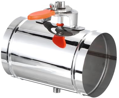 PATIKIL 5 HVAC Duct Manual Volume Damper, Stainless Steel Adjustment Flame Retardant Airflow Backdraft Damper Control for HVAC Air Balancing System,