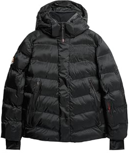 Superdry Herren Ski Sport Steppjacke Schwarz M