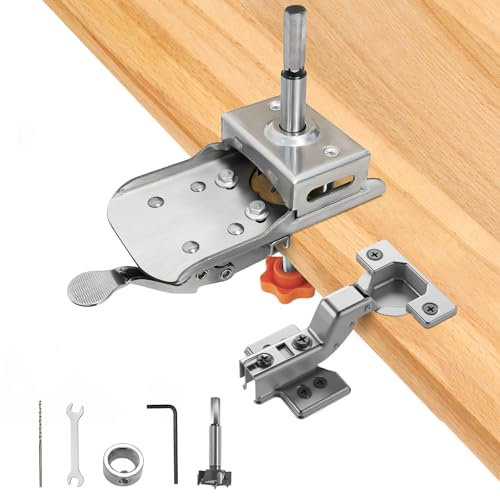 LIIGOU 35mm Scharnierbohrer Bohrschablone Topfscharnier Verdeckte Aluminiumlegierung Tür Scharnier Jig Doppelklemme Scharniere Lochöffner Scharniere für Schranktüren