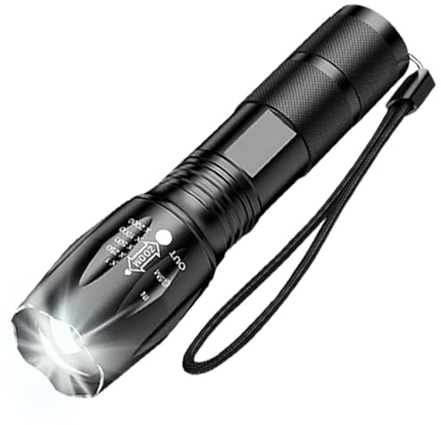 HYVCZP Paquete de 1/2/3 linterna LED, linterna superbrillante, 5 modos de enfoque ajustable, mini linterna de mano ligera e impermeable para camping, hogar, emergencia, senderismo, al aire libre