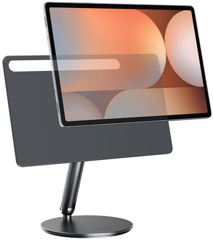 LULULOOK 360° Magnetisch Ständer für Samsung Galaxy S10 Plus 12.4 Zoll, Faltbarer Verstellbar Aluminium Tablet Holder mit Schwenk Basis für Samsung Galaxy Tab S10+/S9+/S8 Plus/S8+/S7 FE/S7 Plus/S7+