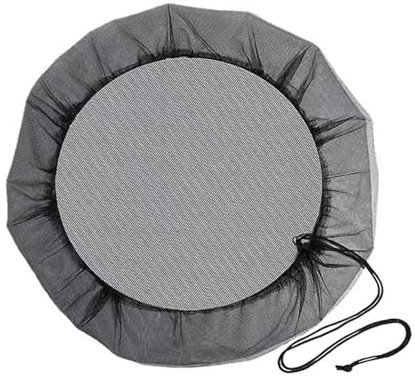 Illkjasfc Red de agua para barril de lluvia con banda de goma, tapa para red de barril de lluvia, cordón ajustable, protección