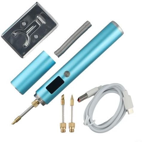 USB Rechargeable Soldering Iron Fast Heat Wireless Portable Soldering Tool with 3 Tips, 2600mAh Battery, 300-450℃ Temperature Range for Electronics DIY
