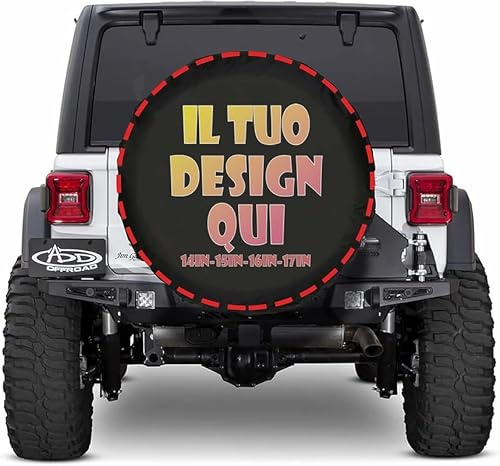 Copriruota di scorta personalizzato il tuo con Foto Testo copri ruota personalizzate Protezioni Impermeabili e Antipolvere per Autotreno Camper Suv Universale, Accessori Auto 14151617